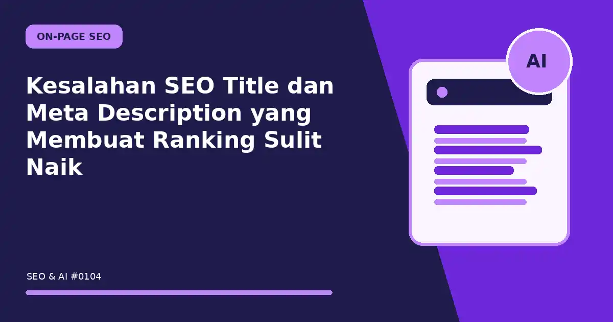 Kesalahan SEO Title dan Meta Description yang Membuat Ranking Sulit Naik