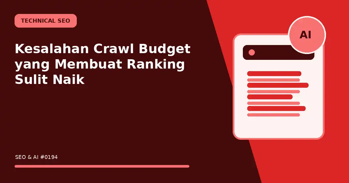 kesalahan crawl budget yang membuat ranking sulit naik