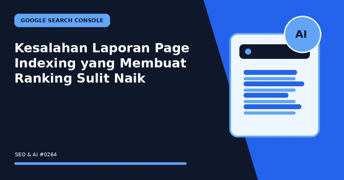 kesalahan laporan page indexing yang membuat ranking sulit naik
