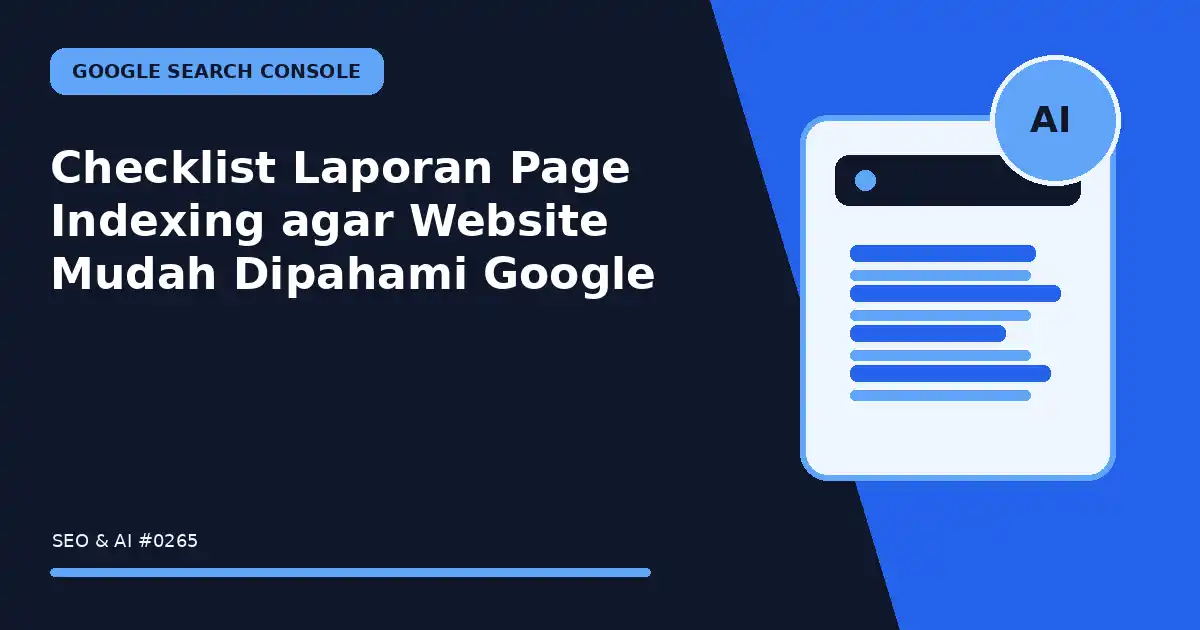 checklist laporan page indexing agar website mudah dipahami google