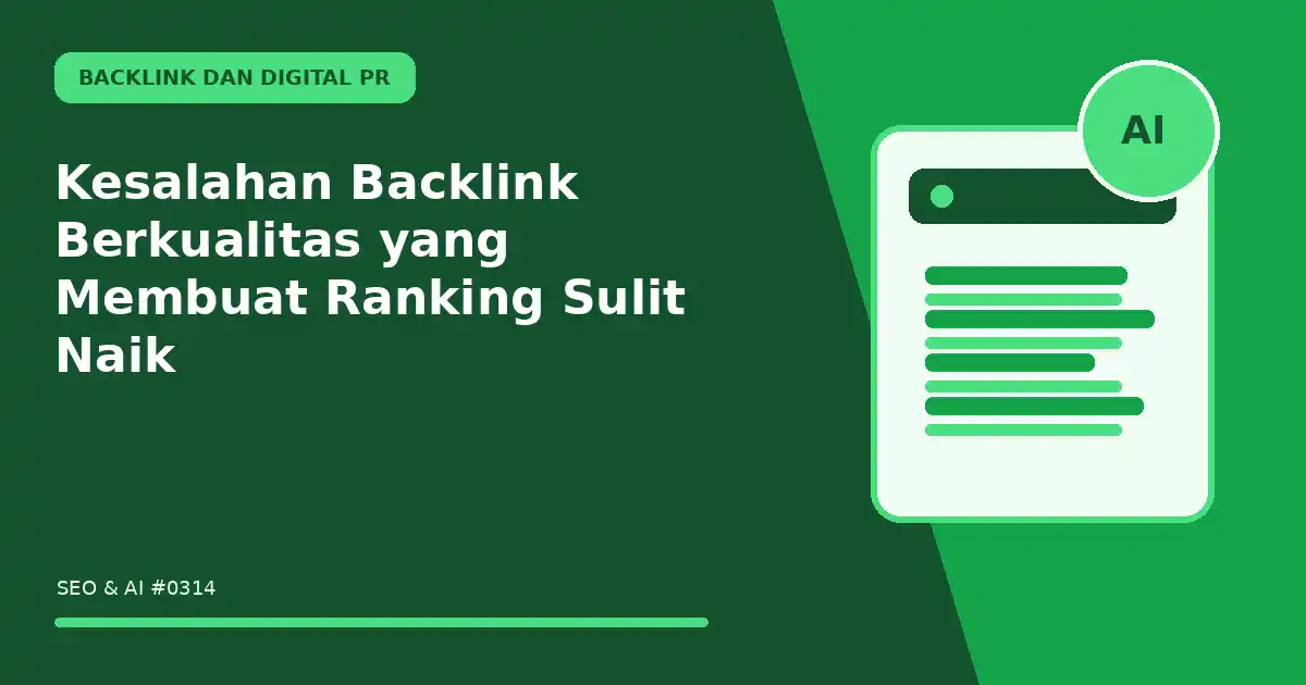 Kesalahan Backlink Berkualitas yang Membuat Ranking Sulit Naik