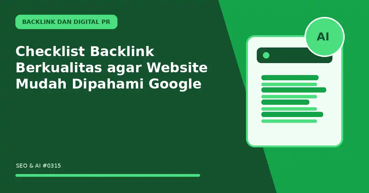 Checklist Backlink Berkualitas agar Website Mudah Dipahami Google