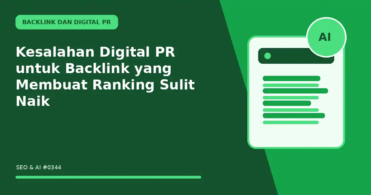 Kesalahan Digital PR untuk Backlink yang Membuat Ranking Sulit Naik