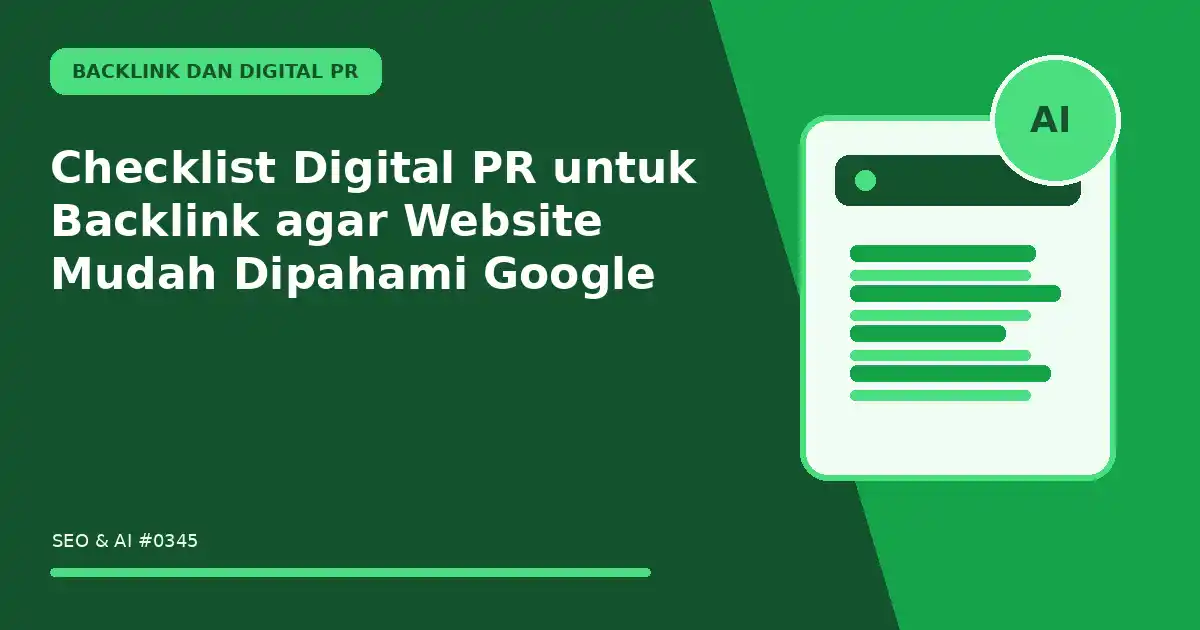 Checklist Digital PR untuk Backlink agar Website Mudah Dipahami Google
