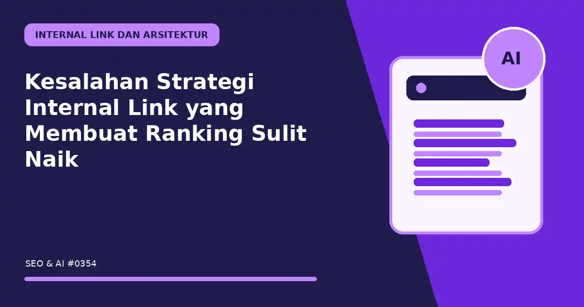 Kesalahan Strategi Internal Link yang Membuat Ranking Sulit Naik