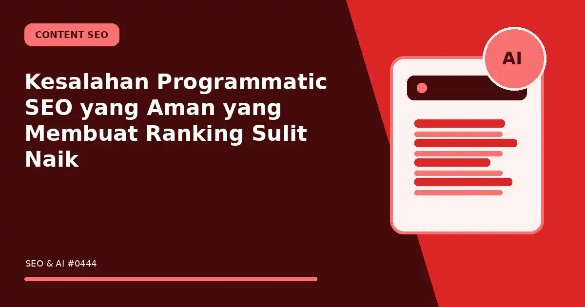 Kesalahan Programmatic SEO yang Aman yang Membuat Ranking Sulit Naik