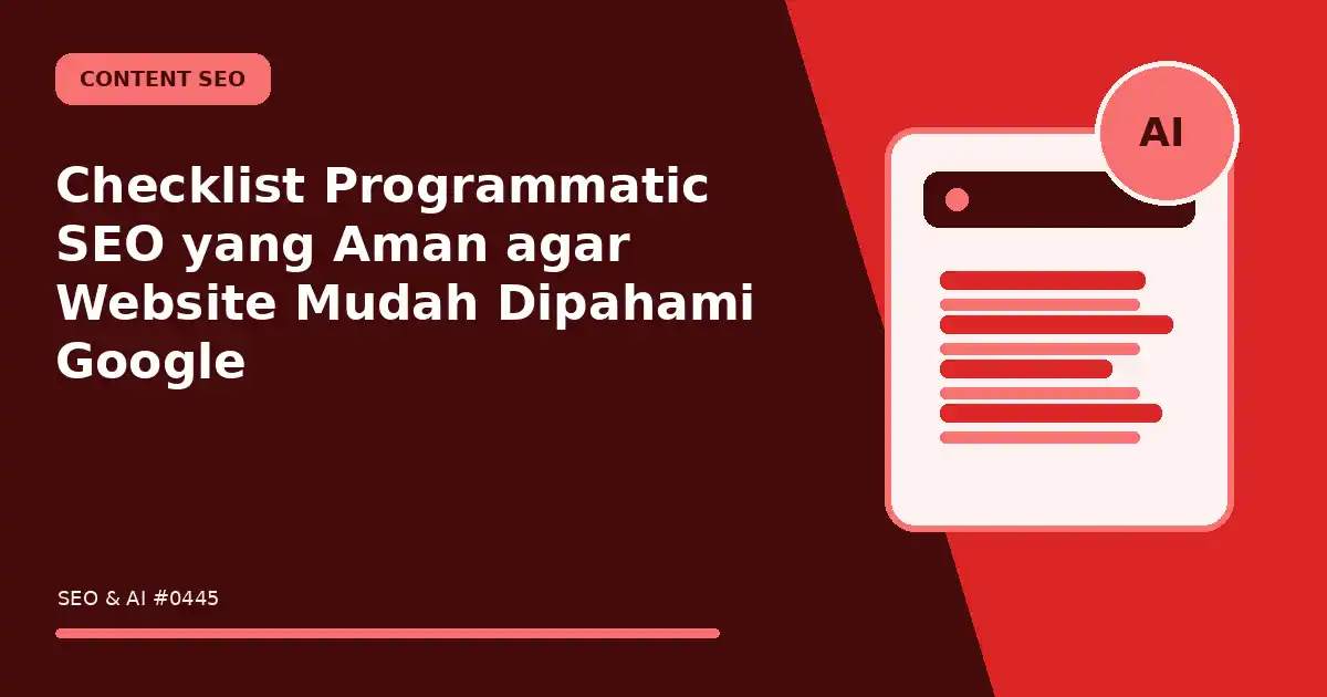 Checklist Programmatic SEO yang Aman agar Website Mudah Dipahami Google