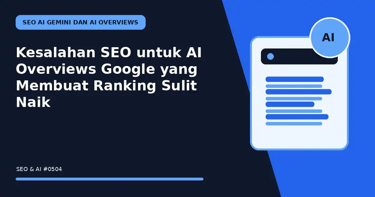 Kesalahan SEO untuk AI Overviews Google yang Membuat Ranking Sulit Naik