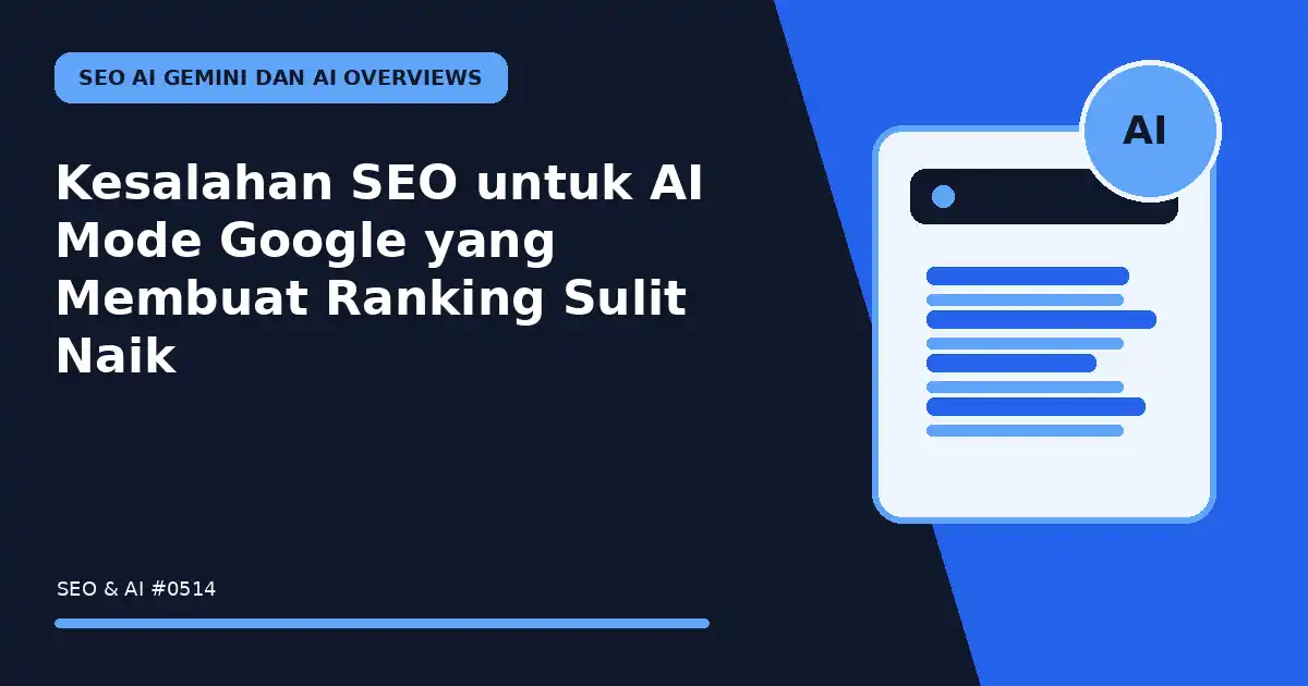 Kesalahan SEO untuk AI Mode Google yang Membuat Ranking Sulit Naik