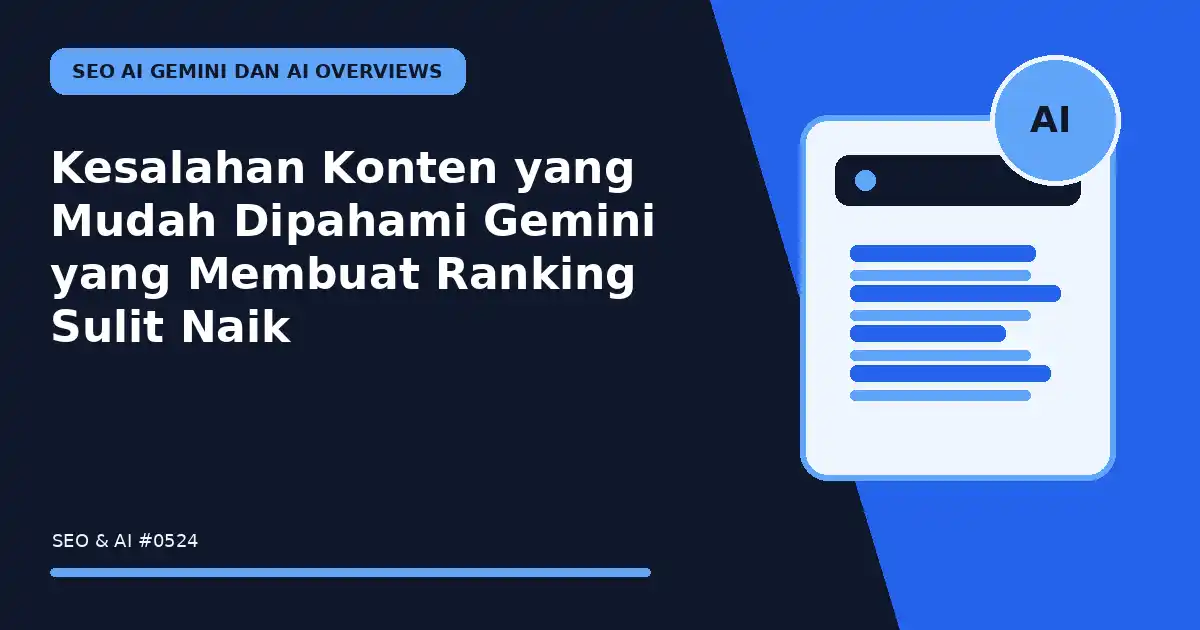 Kesalahan Konten yang Mudah Dipahami Gemini yang Membuat Ranking Sulit Naik