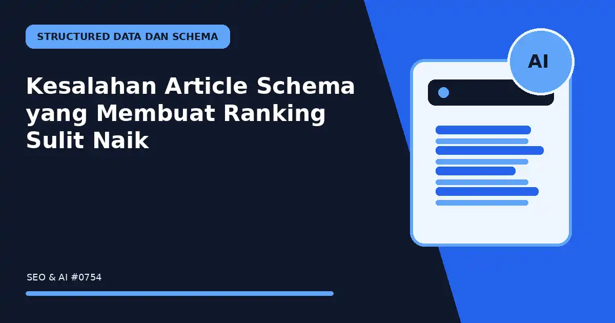 Kesalahan Article Schema yang Membuat Ranking Sulit Naik