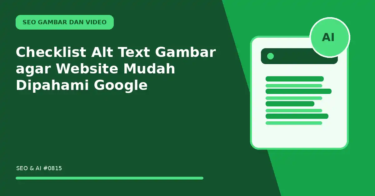Checklist Alt Text Gambar agar Website Mudah Dipahami Google